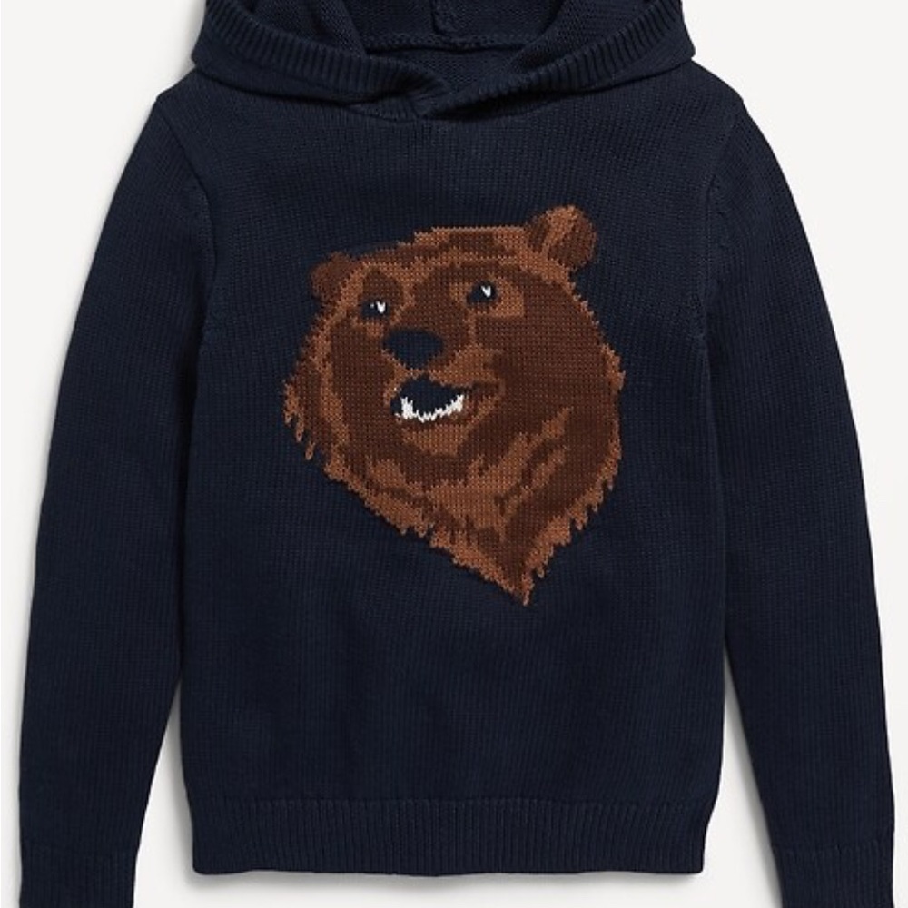 Old Navy Dark Blue Bear Knit Hoodie 🐻